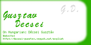 gusztav decsei business card