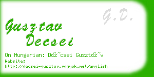 gusztav decsei business card